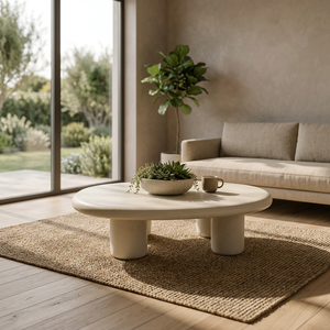 Table basse ronde en fibre de béton légère pour l'extérieur, mobilier de jardin pour hôtels, villas et complexes hôteliers – Vente en gros - Product Image 6
