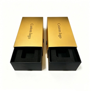 กล่องกระดาษแข็งสำหรับใส่ซิการ์แบบกันเด็กเปิดได้ พร้อมโลโก้ฟอยล์ทองแบบกำหนดเอง บรรจุภัณฑ์แบบลิ้นชักเปิดได้ พร้อมแผ่น EVA สีดำ - Product Image 2
