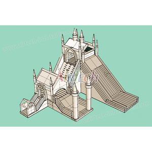 Chất lượng thương mại lớn Inflatable lâu đài sân chơi công viên giải trí lớn lớn nhà bị trả lại với Slide cho sự kiện & bên cho thuê - Product Image 4