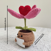 Nouveau style créatif de plantes en pot crochetées faites à la main Mini adorable positif encourageant un design réaliste et encourageant