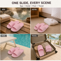 Sandales pliables personnalisées en EVA moulé, avec sangle côtelée et semelle antidérapante ondulée pour salle de bain, maison et piscine