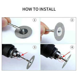 Disques de coupe diamantés de 20 mm de diamètre, lot de 12 pièces, 10 lames, 2 tiges de 3 mm, pour la coupe de pierres précieuses, de métal, de verre et de céramique - Product Image 6