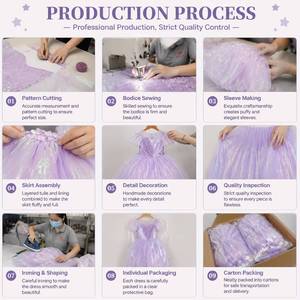 Robe de princesse pour filles, robe de soirée formelle pour enfants, costume d'anniversaire, tenue de cosplay, robe en tulle et maille pour l'été - Product Image 2