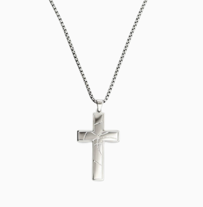 Titanium Steel <b>Cross</b> Pendant Necklace Link <b>Chain</b> Unisex Religious Jewelry for Daily Wear Gift - Product Image 1