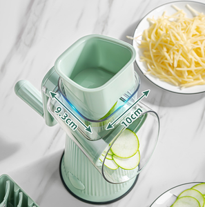 Râpe à fromage rotative 5 en 1 Trancheuse à légumes multi-usages Râpe à carottes Râpe à noix avec 5 ventouses électriques interchangeables - Product Image 4