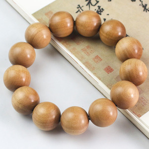 Bracelet de prière en bois de santal ancien de 18 mm, perles rondes, pour homme, style chinois traditionnel, cadeau - Product Image 2