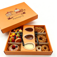 Boîte de présentation individuelle de luxe en papier recyclable pour sushis, fruits, chocolats, biscuits, desserts, traiteur, plateaux de charcuterie