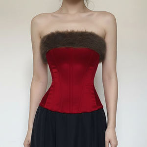 Top de punto sin mangas con hombros descubiertos y diseño patchwork para mujer, ajustado, estilo tubo, moda de verano, chaleco informal - Product Image 6