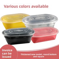 Boîte à lunch jetable en PP de qualité alimentaire, sans BPA, compatible micro-ondes, avec couvercle et compartiments, design rectangulaire ou ovale, pour plats à emporter, snacks et rôtis