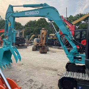 Mini-excavatrice Kobelco sk50, bras bleu turquoise, cabine noire, équipement de construction d'occasion - Product Image 5