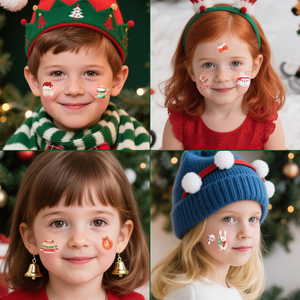 30 <span class=keywords><strong>Tatuajes</strong></span> Temporales Navideños para Niños, Regalos para <span class=keywords><strong>el</strong></span> Árbol de Navidad, Pegatinas de <span class=keywords><strong>Tatuajes</strong></span> Impermeables, Recuerdos para Fiestas Navideñas - Product Image 3