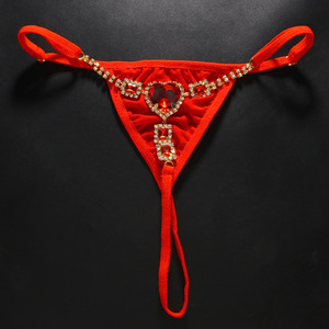 Стринги с красным сердцем Стразы Pantie Кристалл T-Back ювелирные изделия стринги - Product Image 3