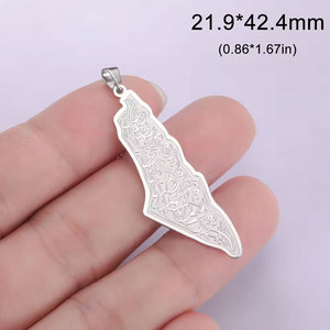 Custom DIY Jewelry 316L Stainless Steel Bracelet Palestine <b>Map</b> Charms for Bracelet Necklace - Product Image 2