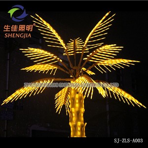 Nhà Máy Bán buôn cao mô phỏng ngoài trời khách sạn nhân tạo RGB Flash <span class=keywords><strong>LED</strong></span> giáng sinh IP65 Nhựa dừa cây cọ lá đèn - Product Image 2