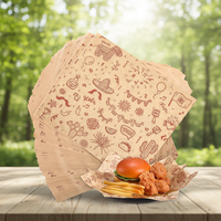Papier sulfurisé personnalisé imprimé avec logo, biodégradable, écologique, recyclable, de qualité alimentaire, pour emballer les hamburgers et les sandwichs, résistant à la graisse, chaud
