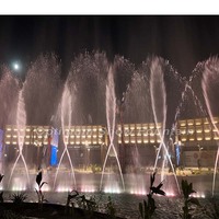 Optimum Show Crown Jets - Fuente de Agua Comercial para Jardín Exterior con Luces, Control por Software, Música y Espectáculo de Agua Danzante, Acero Inoxidable