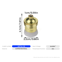 Douille de lampe filetée en cuivre E14 2A 250V, support de lampe robuste pour réparation de lampe DIY et remplacement de plafonnier