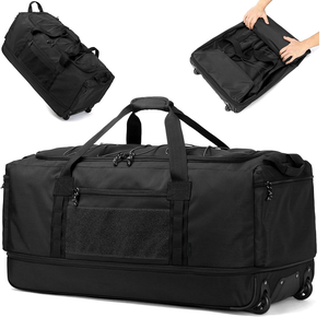 Manufacturer Wholesale 150L Large Capacity Fashion Polyester Rolling Luggage Duffel <strong>Bag</strong> with Zipper Closure and <strong>Wheels</strong> - Product Image 3