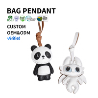 Breloque de sac en cuir motif panda et dragon de dessin animé, logo personnalisé, pendentif de sac en forme d'animal, OEM ODM, décoration de sac écologique