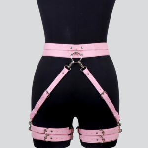 Harnais en cuir rose <span class=keywords><strong>porte</strong></span>-<span class=keywords><strong>jarretelles</strong></span> Bdsm femmes Bondage Sexy Lingerie bas ceinture épée fétiche jambe <span class=keywords><strong>large</strong></span> harnais gothique vêtements - Product Image 6