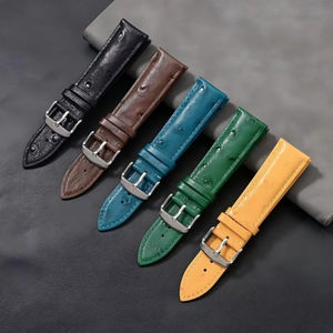Bracelet de montre universel en cuir d'autruche véritable double face 2026 Win-Win 18mm 19mm 20mm 21mm 22mm - Product Image 2