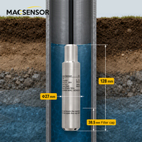 Transmetteur de niveau hydrostatique submersible IP68 0-10V, capteur de niveau d'eau pour eaux usées de rivière