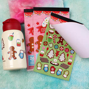 260 autocollants de Noël pour échange de biscuits, <span class=keywords><strong>livre</strong></span> d'autocollants Bonhomme de neige en pain d'épices pour loisirs créatifs, scrapbooking et décorations de fêtes - Product Image 2