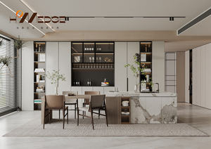 Buffet moderne simple de luxe en bois massif <span class=keywords><strong>casier</strong></span> de stockage de <span class=keywords><strong>vin</strong></span> intégré armoire <span class=keywords><strong>murale</strong></span> classique pour salle à manger maison salon - Product Image 6