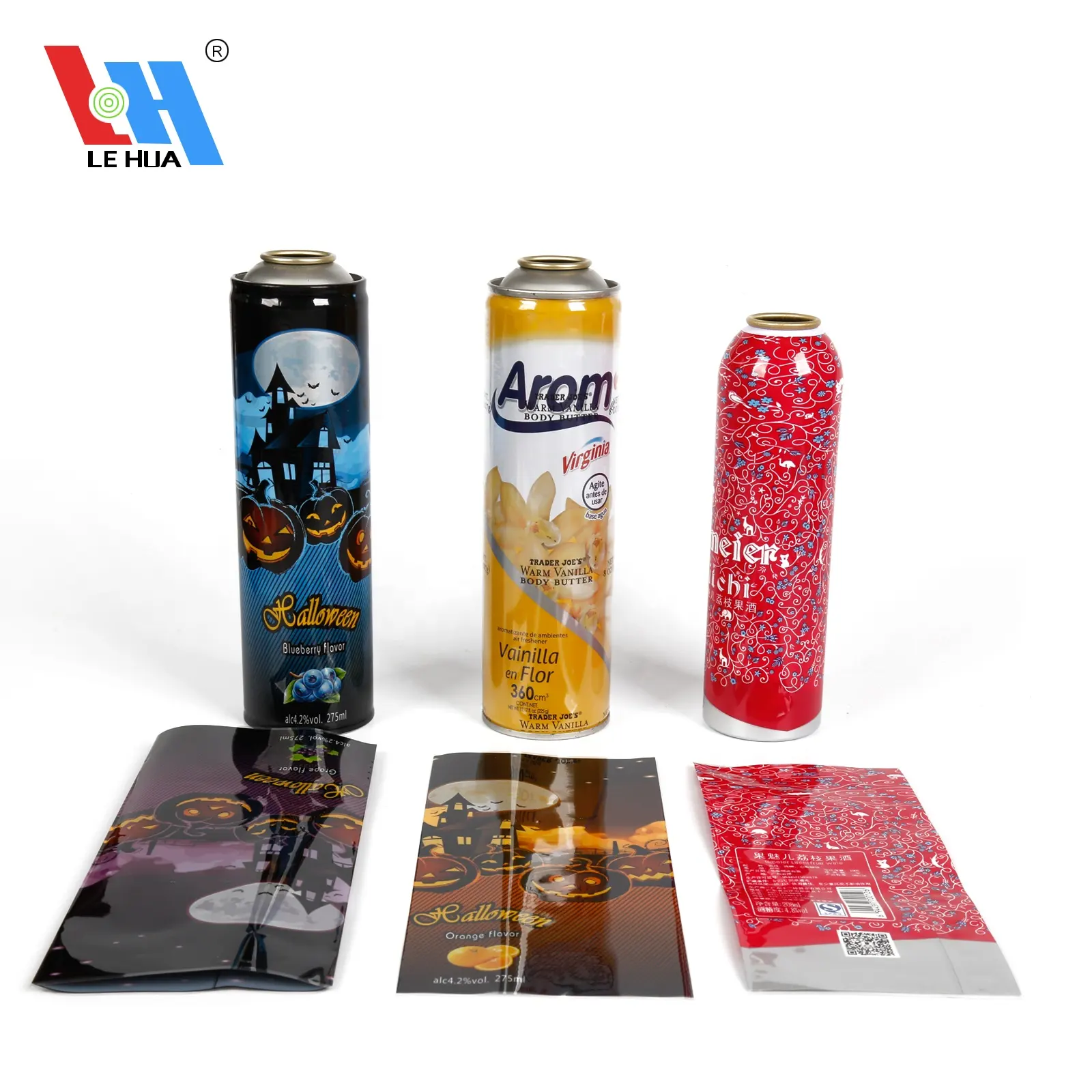 Custom pvc/pet Digital printing film heat label shrink sleeve wrap label for water bottle Craft Beer cans