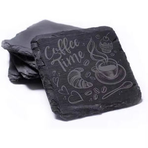 Sous-verres personnalisés en verre créatif avec bord brut naturel en <span class=keywords><strong>ardoise</strong></span>, pour boissons et vin, à prix abordable - Product Image 1