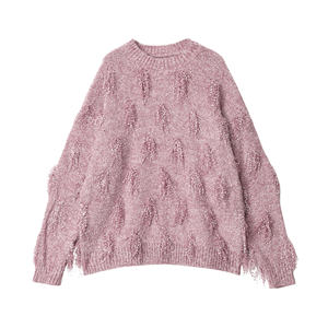 Femmes automne hiver doux épais gland tricoté pulls belle nouveau Design décontracté hauts avant Logo gros chandails de noël - Product Image 5