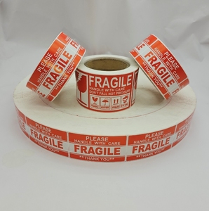 คำเตือนกระดาษกาวสติกเกอร์กระดาษเปราะบางสำหรับการจัดส่ง - Product Image 1