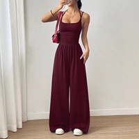 Nouvelle Robe Salopette Décontractée Femme Été 2026 – Coupe Ample à Taille Élastique, Jambes Larges, Longueur Totale, en Polyester – Style Européen