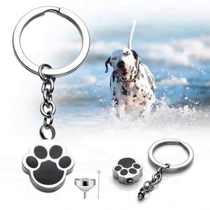 Custom Personalized Stainless Steel Dog Paw Keychain Cartoon Style Pet Puppy Cremation Jewelry <b>Memorial</b> Pendant <b>Keepsake</b> Ashes - Product Image 5