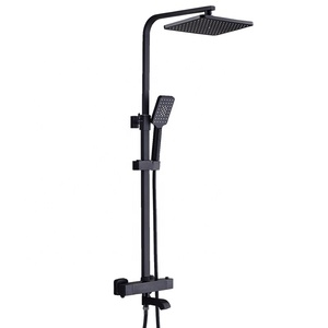 <span class=keywords><strong>Mitigeur</strong></span> <span class=keywords><strong>thermostatique</strong></span> mural, ensemble moderne de <span class=keywords><strong>douche</strong></span> de pluie, salle de bains, <span class=keywords><strong>mitigeur</strong></span>, <span class=keywords><strong>noir</strong></span> - Product Image 1