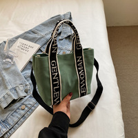 Sac à bandoulière en toile pour femme, nouvelle collection 2026, motif lettres color block, sac à main décontracté, sac fourre-tout