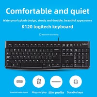 Clavier filaire USB K120 de taille standard, officiel et phare, Plug and Play pour bureau, maison, ordinateur portable et ordinateur de bureau
