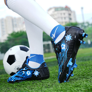 Chaussures de football pour garçons, tige synthétique, doublure en mesh, semelle extérieure en caoutchouc, semelle intermédiaire en EVA, pour entraînement printanier et matchs. - Product Image 4
