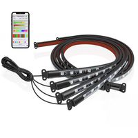 Kit d'éclairage LED sous châssis pour voiture, bande lumineuse RGB avec contrôle par application/télécommande