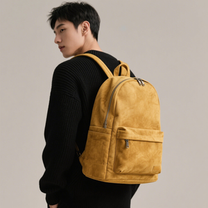 Nhà Sản Xuất Tùy Chỉnh Chất Lượng Cao Mềm Cảm Ứng Da Lộn Da Bò Giản Dị Vẻ Của Nam Giới Da Chính Hãng Ba Lô Cho Sử Dụng Hàng Ngày Đô Thị Du Lịch - Product Image 6