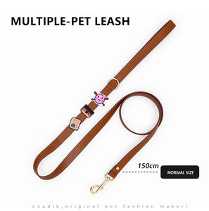 Conjunto de <span class=keywords><strong>Collar</strong></span> y correa de perro cachorro DIY lindo de cuero suave personalizado con pegatina de dibujos animados de PVC insignia etiqueta emblema accesorios de dijes para mascotas - Product Image 5