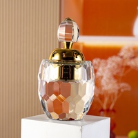 Brûleur d'encens en cristal K9 en forme d'œuf, avec couvercle creux en forme de lune dorée, facettes en nid d'abeille, support d'aromathérapie, luxe, zen, religieux, fait main