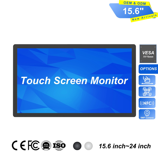 15.6 Inch Touch Screen Monitor 400 Nits Sunlight Readable High Brightness Display 15.6" 1920x1080 Resolution Touchscreen Monitor