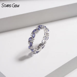 แหวนพลอยสีทอง14K แบบคลาสสิก1.97ct เพชรโมอิส0.414ct าไนต์แหวนแต่งงานสีขาวทองนิรันดร์ - Product Image 1