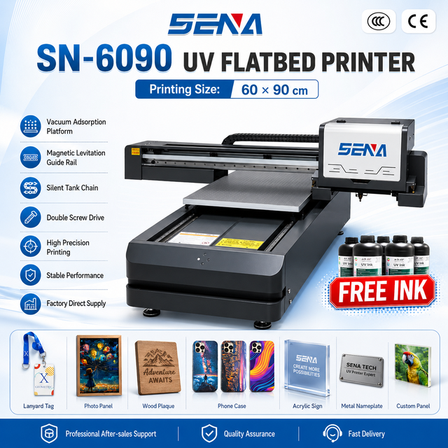 High Speed LED A1 UV Printer Industrial 6090 UV Flatbed Printer 600x900mm for Acrylic Wood Metal Glass Direct to Substrate