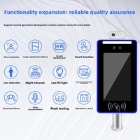 Dispositivo de Control de Acceso con Torniquete Electrónico Digital de Reconocimiento Facial, Pantalla LCD, Alimentación USB, Temperatura Binocular