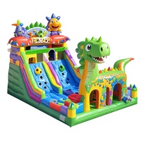 Château gonflable géant sur le thème des dinosaures, marque Dacheng, modèle DC-11, utilisation intérieure/extérieure, capacité de 30 personnes, bâche en PVC de 0,55 mm