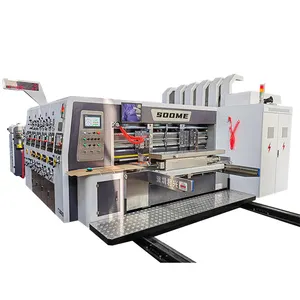 Máquina de corte e vinco automática de 3 cores para impressão flexográfica de papelão ondulado de alta velocidade