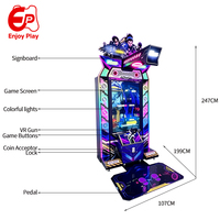 Atractivo Simulador de Tiro VR con Luces LED RGB de Colores, Pantalla de 55 Pulgadas, Máquina Arcade ENJOYPLAY con Soporte en Inglés