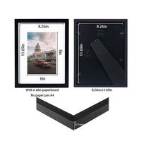 Cadres mur bureau affichage photo noir mdf verre bois cadres photo ensemble poster cadre